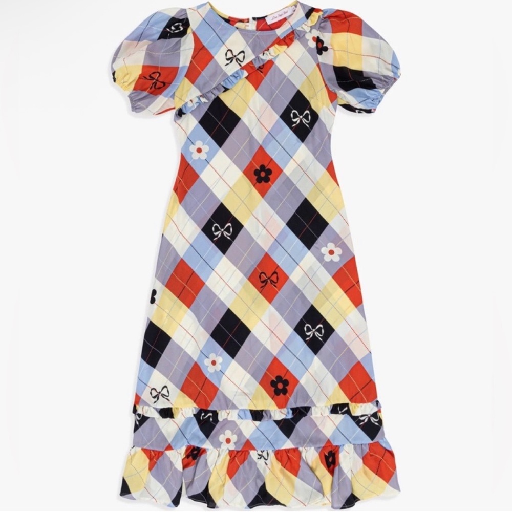 NWOT LISA SAYS GAH CIRQUE ARGYLE RUFFLE DRESS - XS